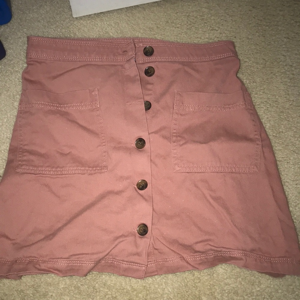 Pink button up skirt